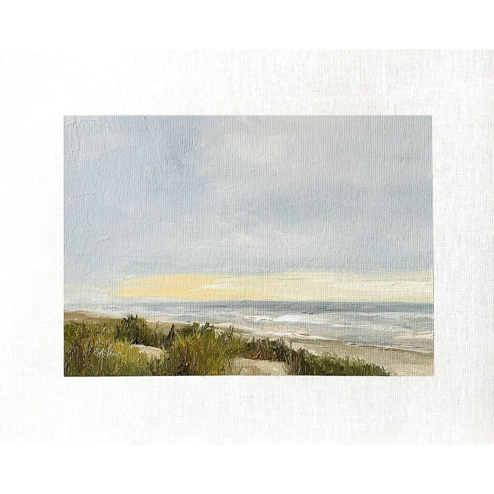 8x10 Original Seascape Oil Painting Ocean Impressionist Beach Shore Dunes Signed